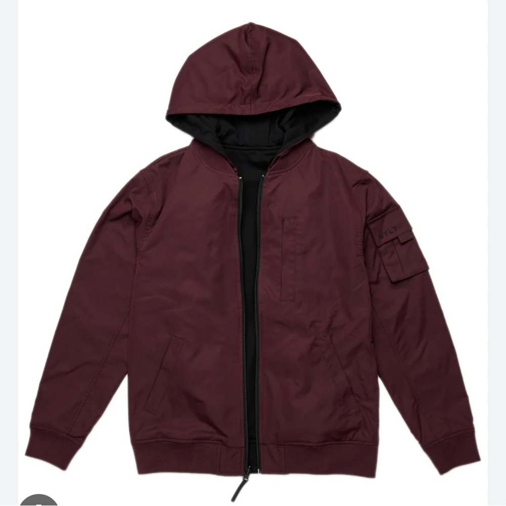 Men's Bylt Basics Courtside Reversible Hooded Jacket - Maroon/Black - XL